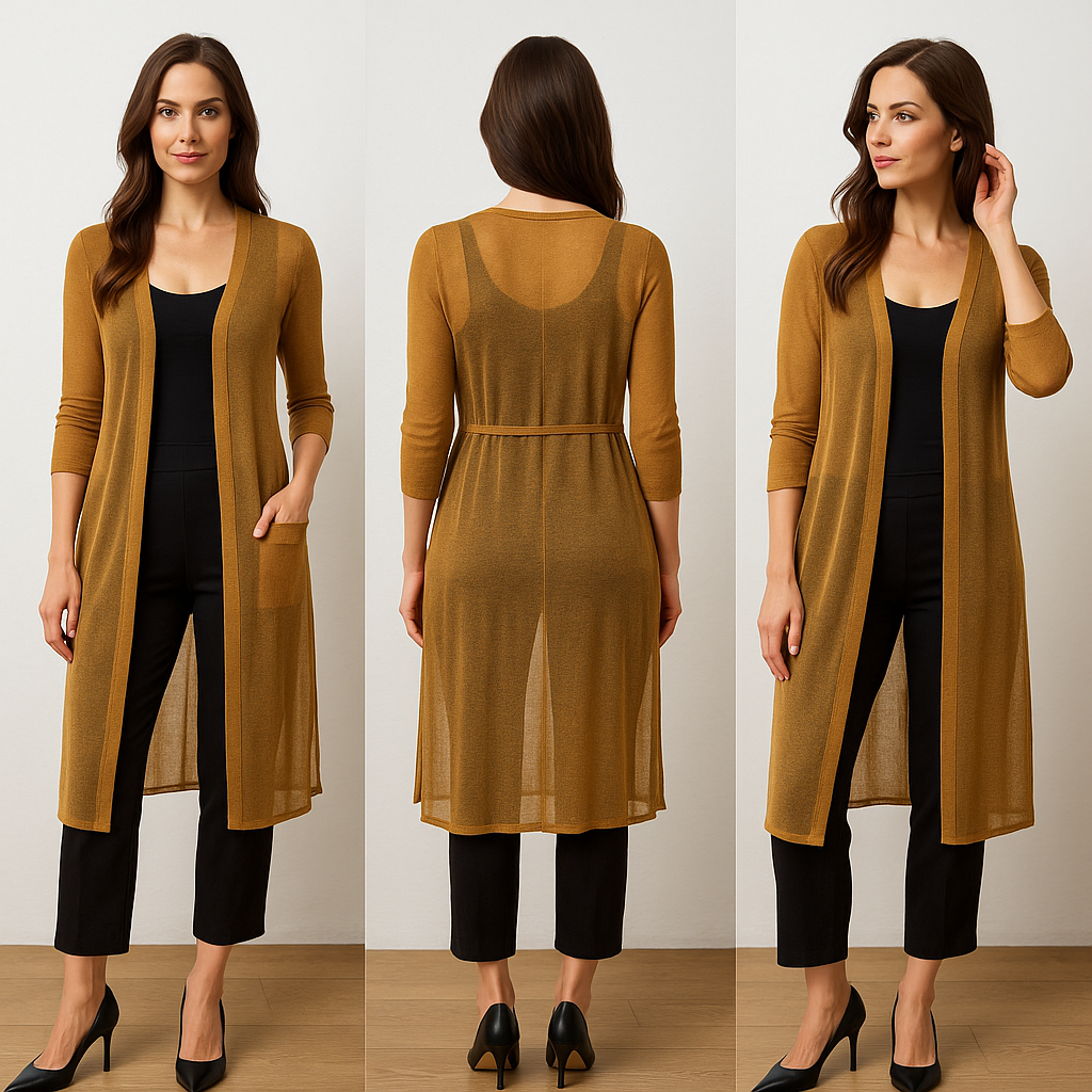 MOJIE 慵懒高贵轻纱5分袖外套 (M91-E1224)