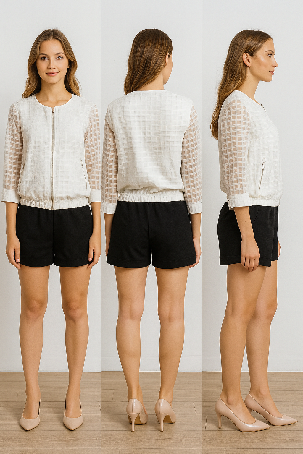 MOJIE 网格纹外套 (M91-E0010)