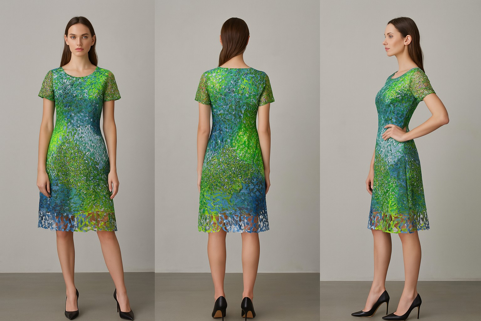 MOJIE 孔雀连衣裙  (M92-F2203)