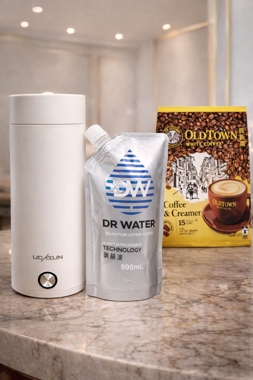 OLD TOWN X DR WATER : Old Town White Coffee 1 pack + Dr Water 500ml 10 packs + Free Gift :Electrical Kettle x 1【 Free Gift 限量送完为止】